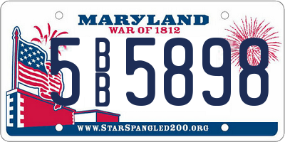 MD license plate 5BB5898