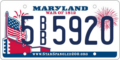 MD license plate 5BB5920
