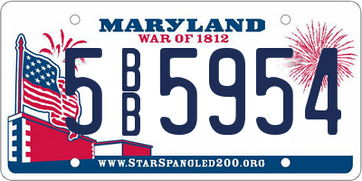 MD license plate 5BB5954