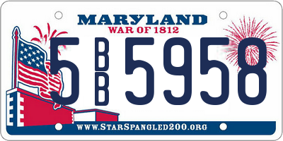 MD license plate 5BB5958