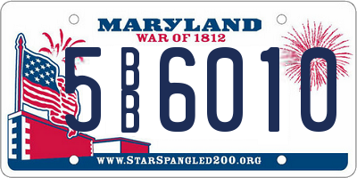 MD license plate 5BB6010