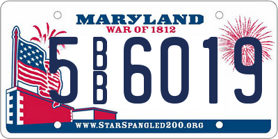 MD license plate 5BB6019