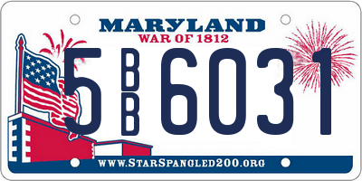 MD license plate 5BB6031