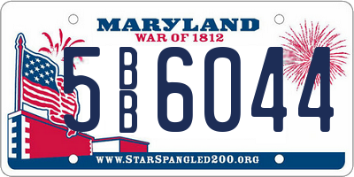 MD license plate 5BB6044