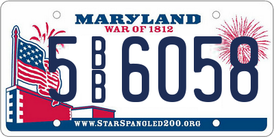 MD license plate 5BB6058