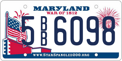 MD license plate 5BB6098