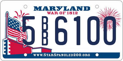 MD license plate 5BB6100