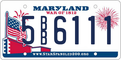 MD license plate 5BB6111