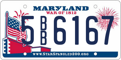 MD license plate 5BB6167