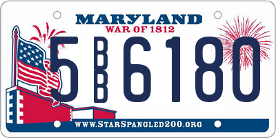 MD license plate 5BB6180