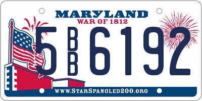 MD license plate 5BB6192