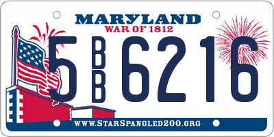 MD license plate 5BB6216