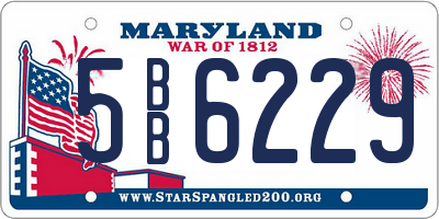 MD license plate 5BB6229