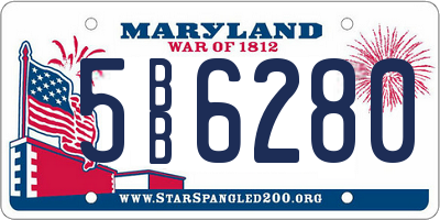 MD license plate 5BB6280