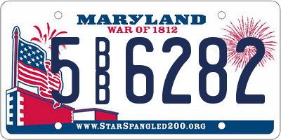 MD license plate 5BB6282