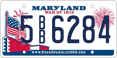 MD license plate 5BB6284