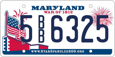 MD license plate 5BB6325