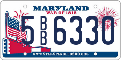 MD license plate 5BB6330