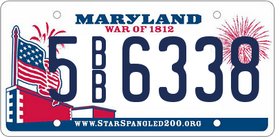 MD license plate 5BB6338