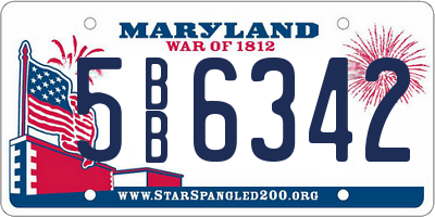 MD license plate 5BB6342