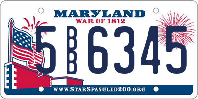 MD license plate 5BB6345