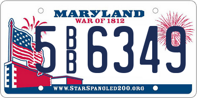 MD license plate 5BB6349