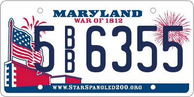 MD license plate 5BB6355