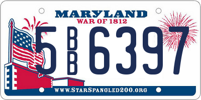 MD license plate 5BB6397