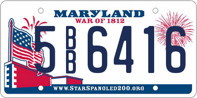 MD license plate 5BB6416