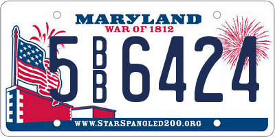 MD license plate 5BB6424