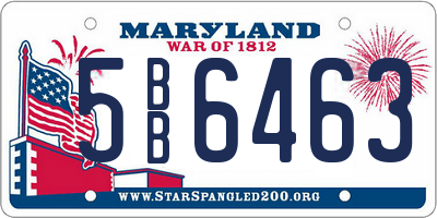 MD license plate 5BB6463