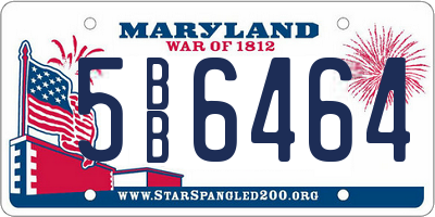 MD license plate 5BB6464