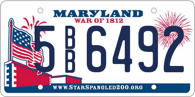 MD license plate 5BB6492