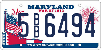 MD license plate 5BB6494