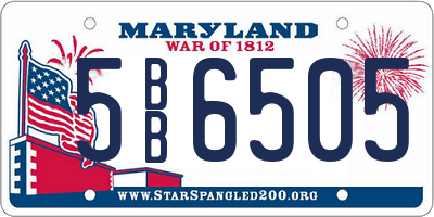 MD license plate 5BB6505
