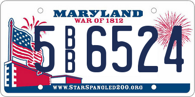 MD license plate 5BB6524