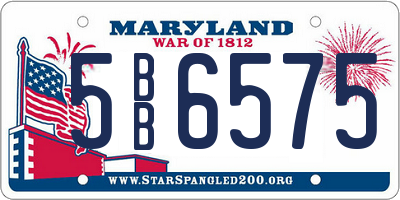 MD license plate 5BB6575