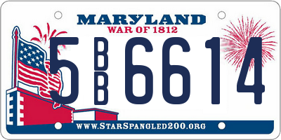 MD license plate 5BB6614