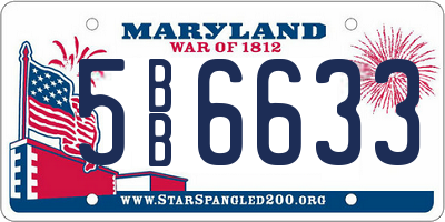 MD license plate 5BB6633