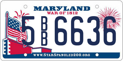 MD license plate 5BB6636