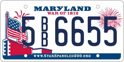 MD license plate 5BB6655