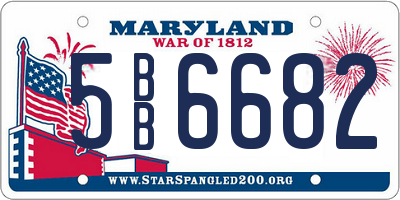 MD license plate 5BB6682