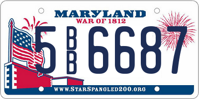 MD license plate 5BB6687
