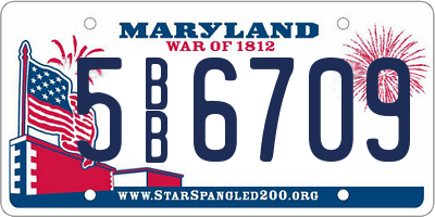 MD license plate 5BB6709