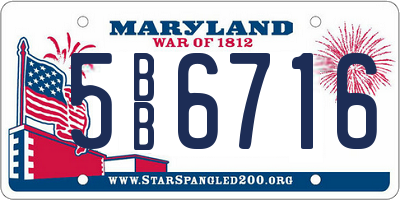 MD license plate 5BB6716