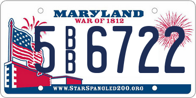 MD license plate 5BB6722