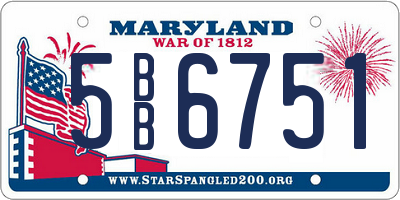 MD license plate 5BB6751