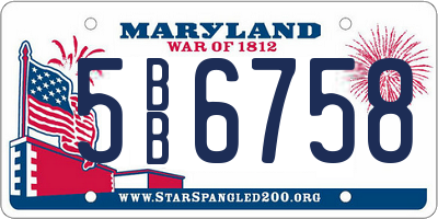 MD license plate 5BB6758