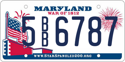 MD license plate 5BB6787
