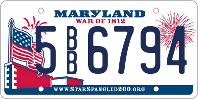 MD license plate 5BB6794